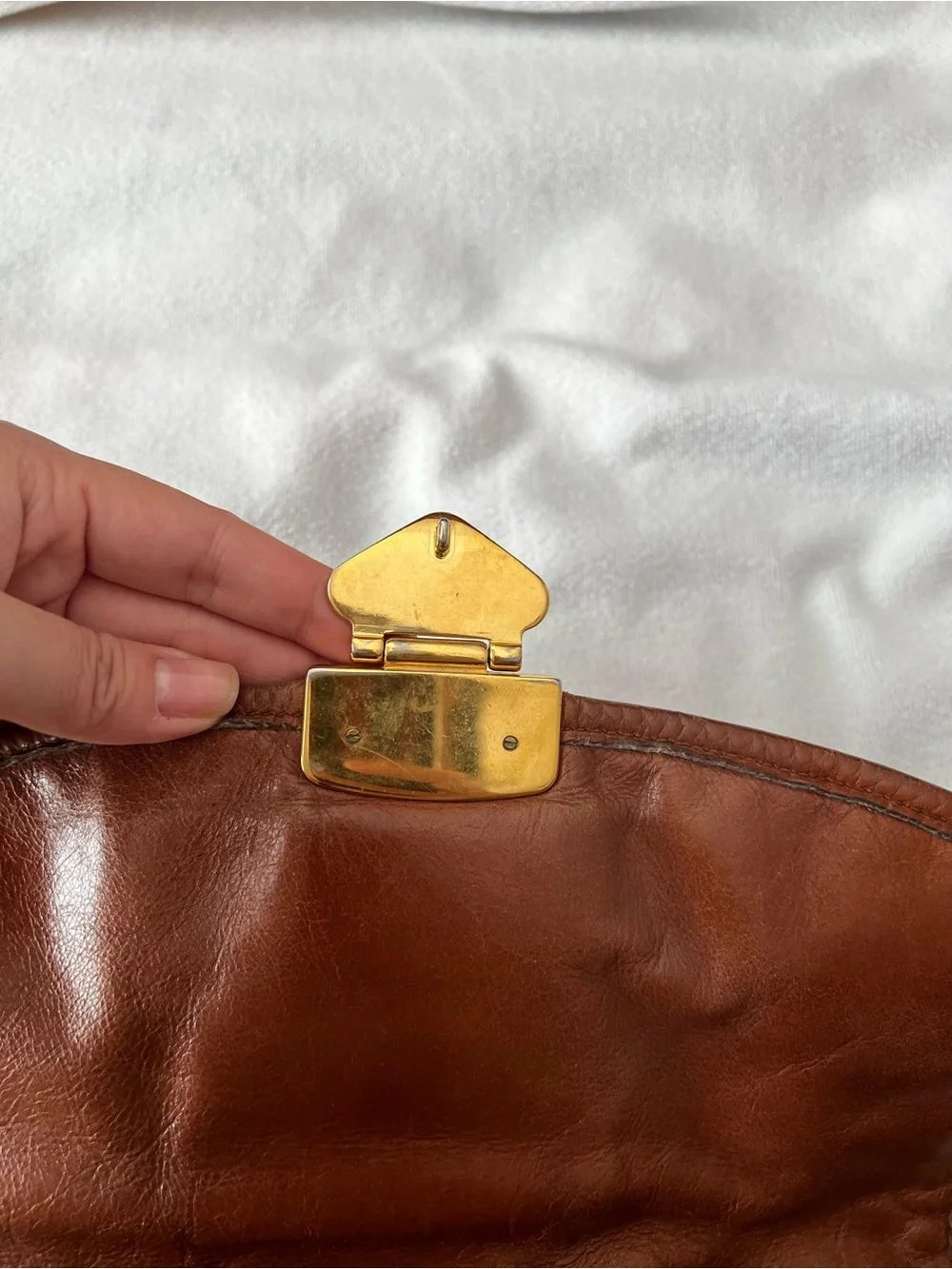 Miu Miu Cognac Braided-Handle Hobo with Gold Hardware